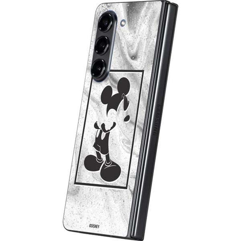 Disney Mickey Mouse Shape on Marble Galaxy Z Fold5 5G Skin