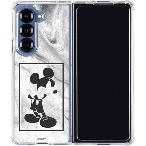Disney Mickey Mouse Shape on Marble Galaxy Z Fold6 Clear Case