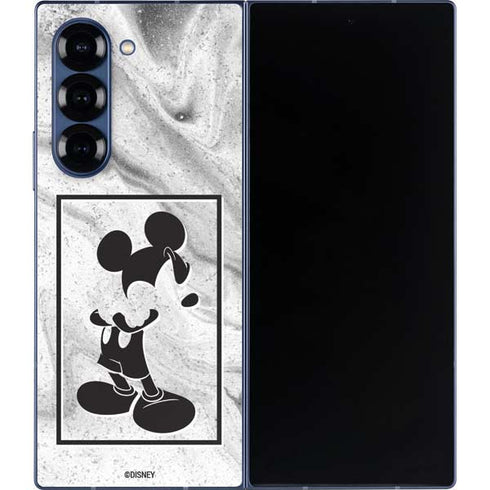 Disney Mickey Mouse Shape on Marble Galaxy Z Fold6 Skin