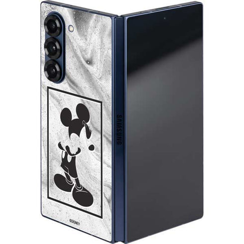 Disney Mickey Mouse Shape on Marble Galaxy Z Fold6 Skin