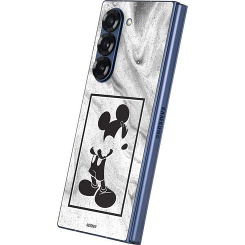 Disney Mickey Mouse Shape on Marble Galaxy Z Fold6 Skin