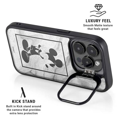 Disney Mickey Mouse Shape on Marble iPhone 14 Pro Kickstand Case