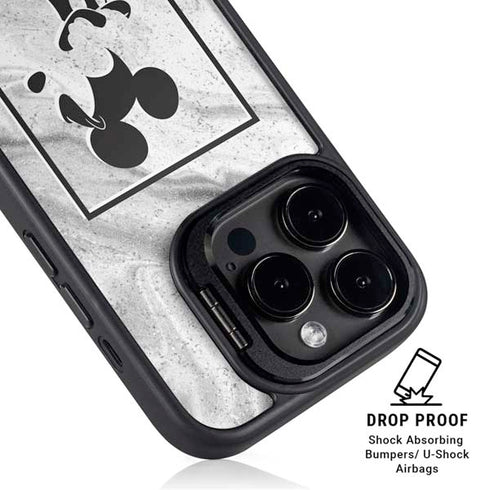 Disney Mickey Mouse Shape on Marble iPhone 14 Pro Kickstand Case