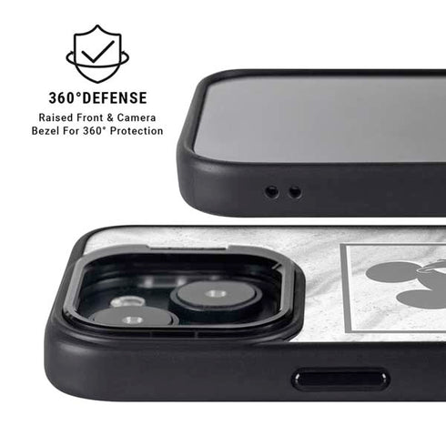 Disney Mickey Mouse Shape on Marble iPhone 15 Plus Kickstand Case