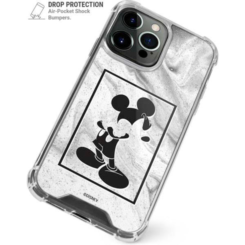 Disney Mickey Mouse Shape on Marble iPhone 15 Pro Max Clear Case