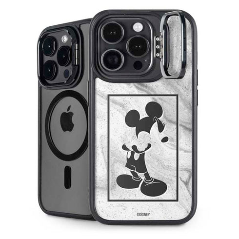 Disney Mickey Mouse Shape on Marble iPhone 15 Pro Max Kickstand Case