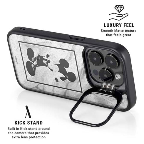 Disney Mickey Mouse Shape on Marble iPhone 15 Pro Max Kickstand Case