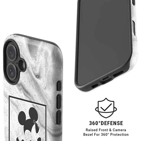 Disney Mickey Mouse Shape on Marble iPhone 16 Magsafe Impact Case