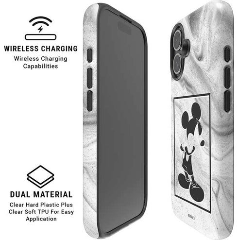 Disney Mickey Mouse Shape on Marble iPhone 16 Magsafe Impact Case