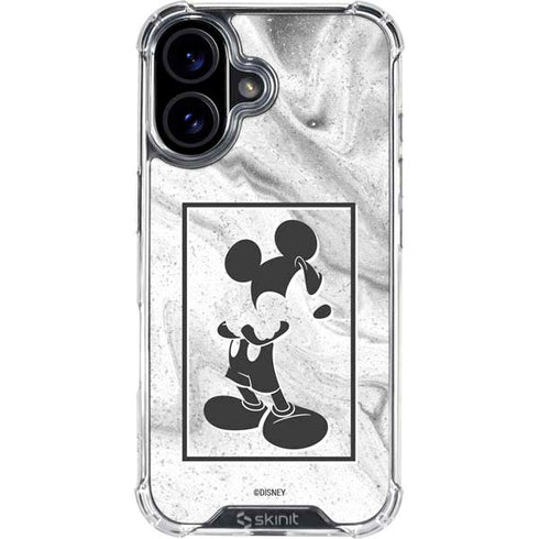 Disney Mickey Mouse Shape on Marble iPhone 16 Plus Clear Case