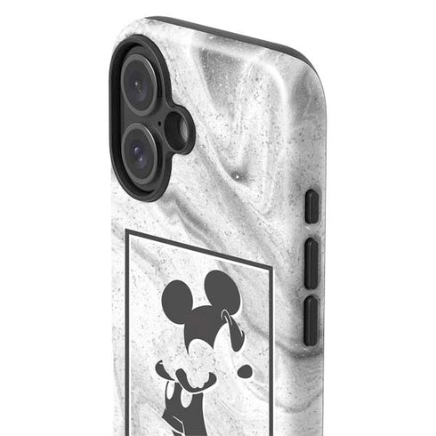 Disney Mickey Mouse Shape on Marble iPhone 16 Plus Impact Case