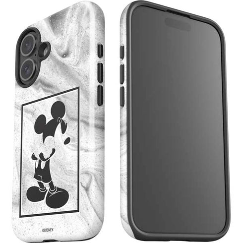 Disney Mickey Mouse Shape on Marble iPhone 16 Plus Impact Case