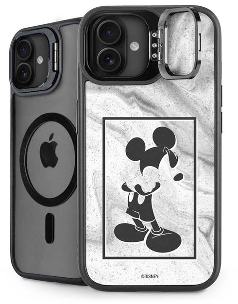 Disney Mickey Mouse Shape on Marble iPhone 16 Plus Kickstand Case