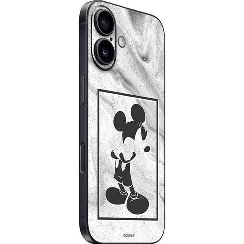 Disney Mickey Mouse Shape on Marble iPhone 16 Plus Skin