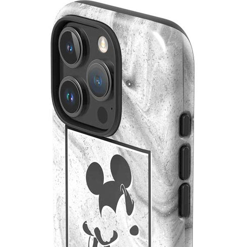 Disney Mickey Mouse Shape on Marble iPhone 16 Pro Impact Case