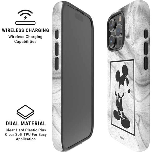 Disney Mickey Mouse Shape on Marble iPhone 16 Pro Magsafe Impact Case