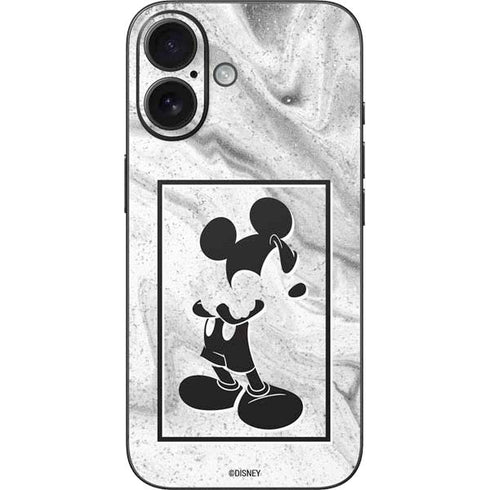 Disney Mickey Mouse Shape on Marble iPhone 16 Skin