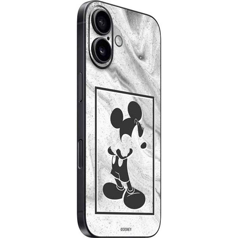 Disney Mickey Mouse Shape on Marble iPhone 16 Skin