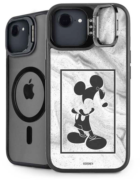 Disney Mickey Mouse Shape on Marble iPhone 16e Kickstand Case