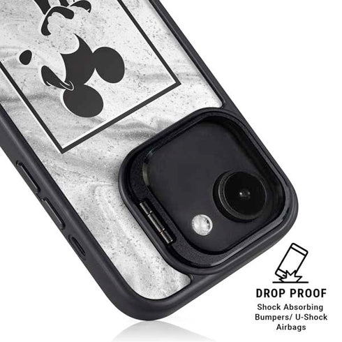 Disney Mickey Mouse Shape on Marble iPhone 16e Kickstand Case