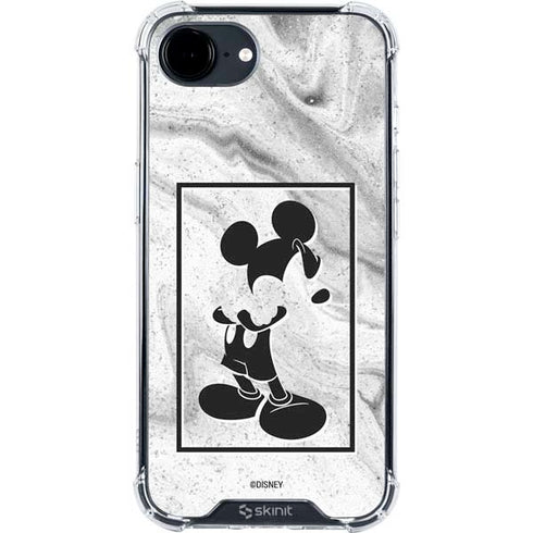 Disney Mickey Mouse Shape on Marble iPhone 16e Clear Case