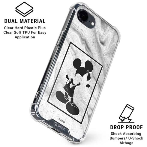 Disney Mickey Mouse Shape on Marble iPhone 16e Clear Case