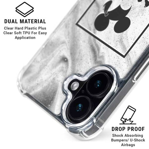 Disney Mickey Mouse Shape on Marble iPhone 17 Clear Case