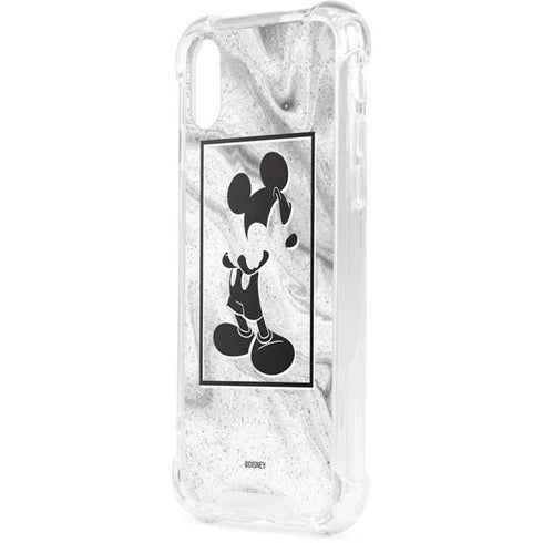 Disney Mickey Mouse Shape on Marble iPhone XS Clear Case