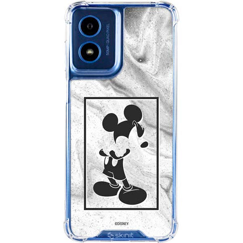 Disney Mickey Mouse Shape on Marble Moto G 5G (2024) Clear Case