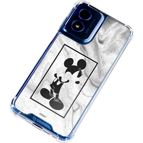 Disney Mickey Mouse Shape on Marble Moto G 5G (2024) Clear Case