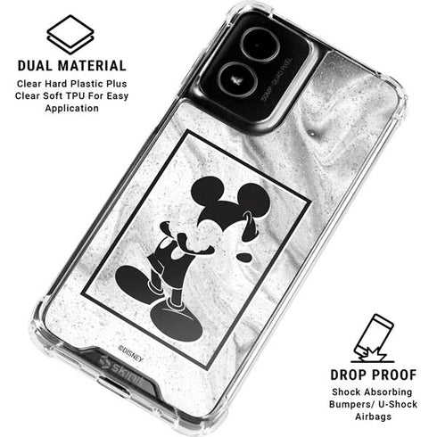 Disney Mickey Mouse Shape on Marble Moto G Power 5G (2024) Clear Case