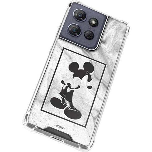 Disney Mickey Mouse Shape on Marble Moto G Power 5G (2025) Clear Case