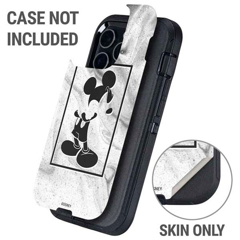 Disney Mickey Mouse Shape on Marble Otterbox Defender iPhone Skin