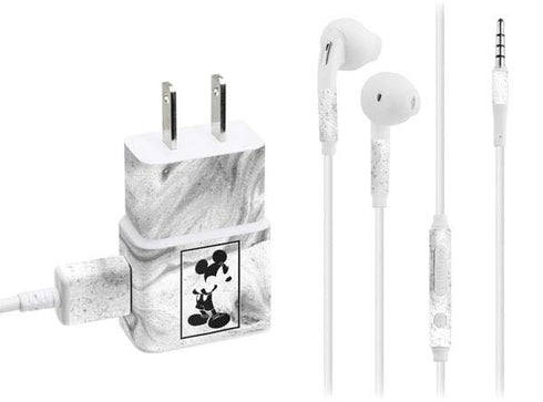 Disney Mickey Mouse Shape on Marble Phone Charger Skin