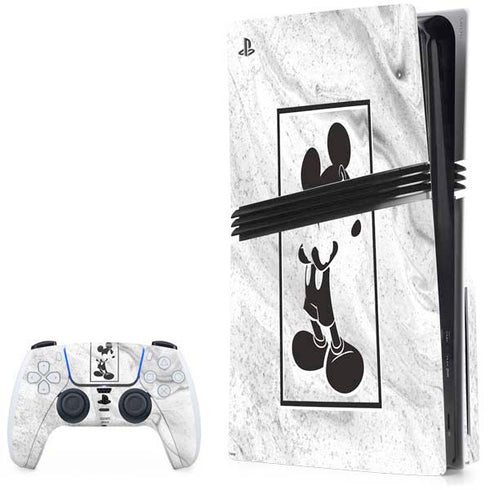 Disney Mickey Mouse Shape on Marble PS5 Pro Disk Bundle Skin