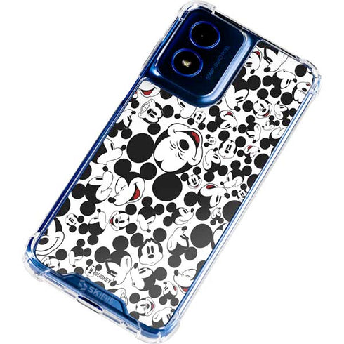 Disney Mickey Mouse Face Pattern Moto G 5G (2024) Clear Case