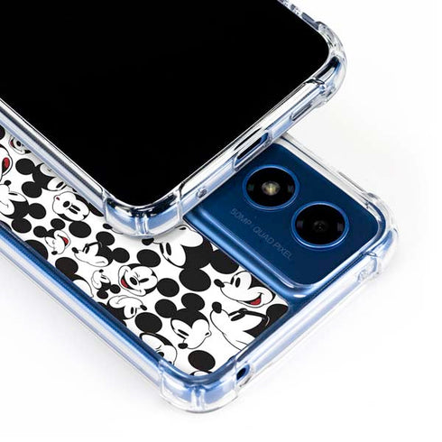 Disney Mickey Mouse Face Pattern Moto G 5G (2024) Clear Case