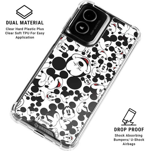 Disney Mickey Mouse Face Pattern Moto G Power 5G (2024) Clear Case
