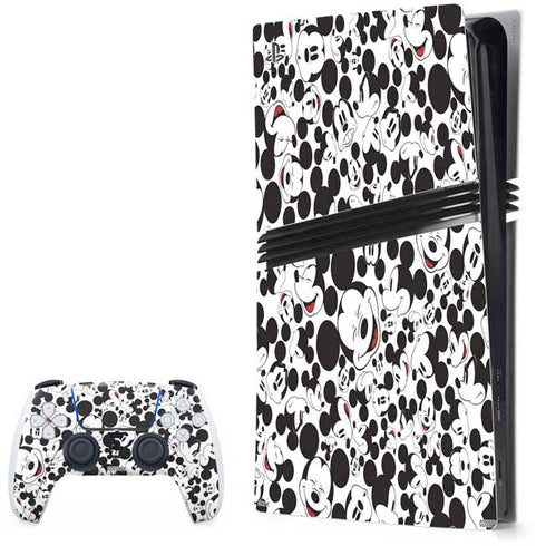 Disney Mickey Mouse Face Pattern PS5 Pro Bundle Skin