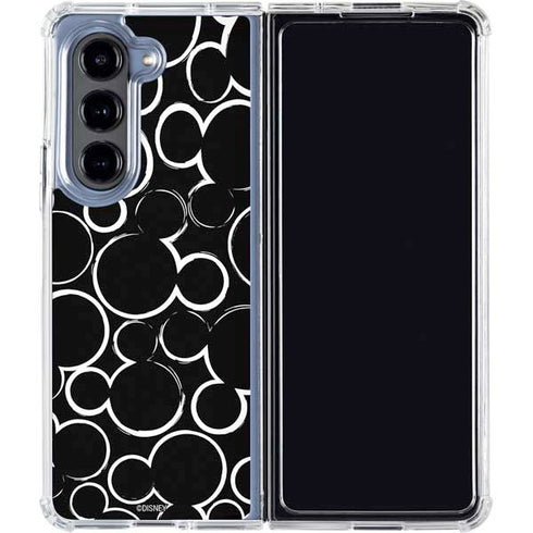Disney Mickey Mouse Logo Pattern Galaxy Z Fold5 5G Clear Case