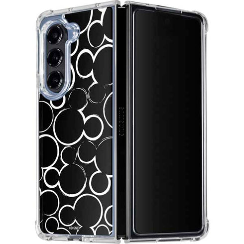 Disney Mickey Mouse Logo Pattern Galaxy Z Fold5 5G Clear Case