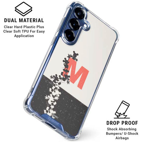 Disney Mickey Mouse Stacked Silhouette Split Galaxy S25 Plus Clear Case