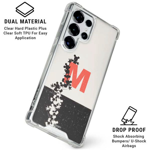 Disney Mickey Mouse Stacked Silhouette Split Galaxy S25 Ultra Clear Case