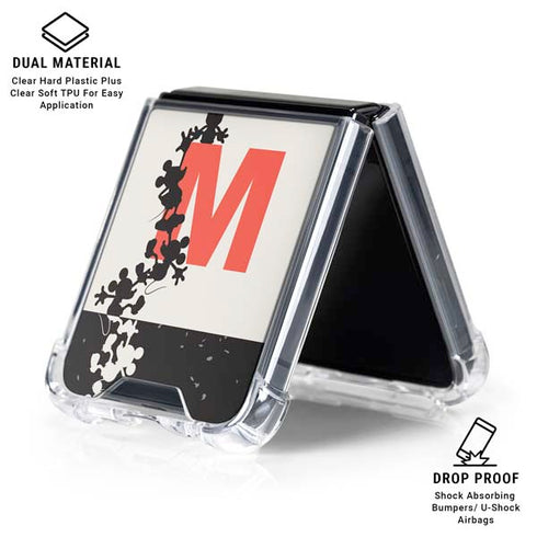 Disney Mickey Mouse Stacked Silhouette Split Galaxy Z Flip6 Clear Case