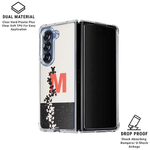 Disney Mickey Mouse Stacked Silhouette Split Galaxy Z Fold6 Clear Case