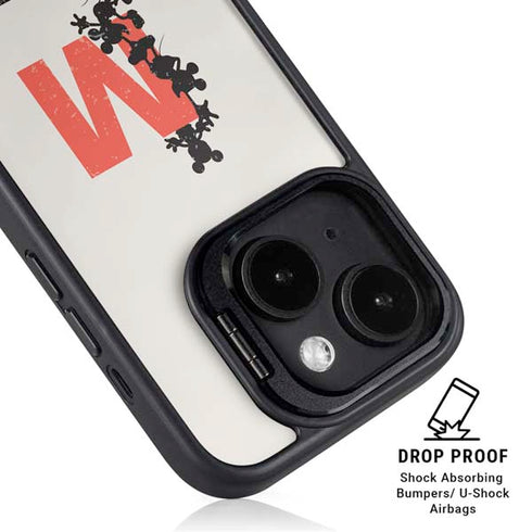 Disney Mickey Mouse Stacked Silhouette Split iPhone 14 Plus Kickstand Case