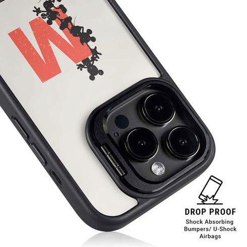Disney Mickey Mouse Stacked Silhouette Split iPhone 14 Pro Max Kickstand Case