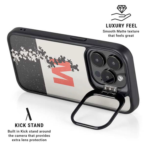 Disney Mickey Mouse Stacked Silhouette Split iPhone 15 Pro Kickstand Case