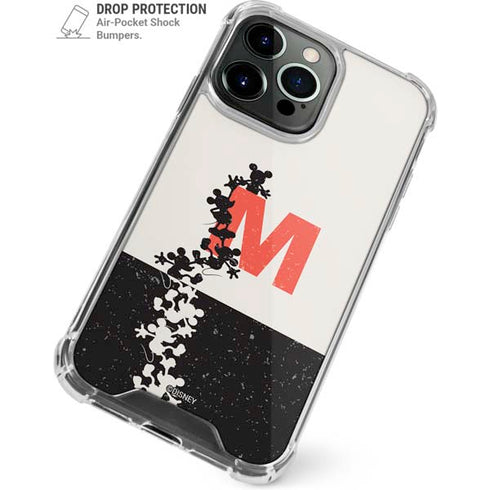 Disney Mickey Mouse Stacked Silhouette Split iPhone 15 Pro Max Clear Case