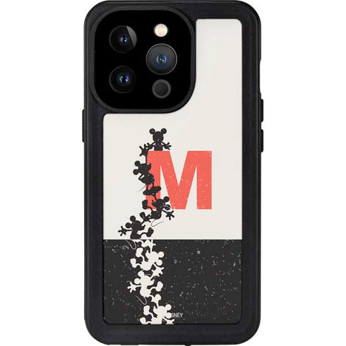 Disney Mickey Mouse Stacked Silhouette Split iPhone 15 Pro Waterproof Case
